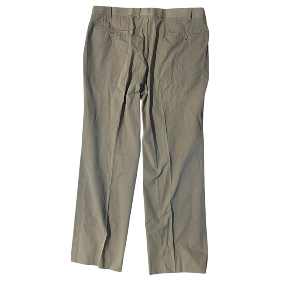 Paul Stuart Men’s Beige Twill Dress Pants Size 38 X 38 Flat Front Business - Picture 2 of 9